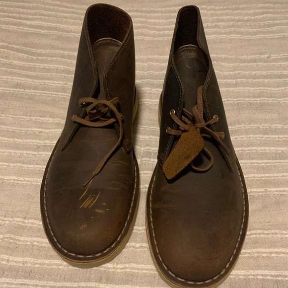 clarks desert boots beeswax worn